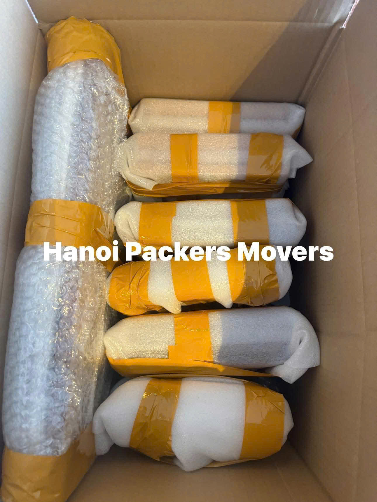 packing fragile items with bubble wrap and foam
