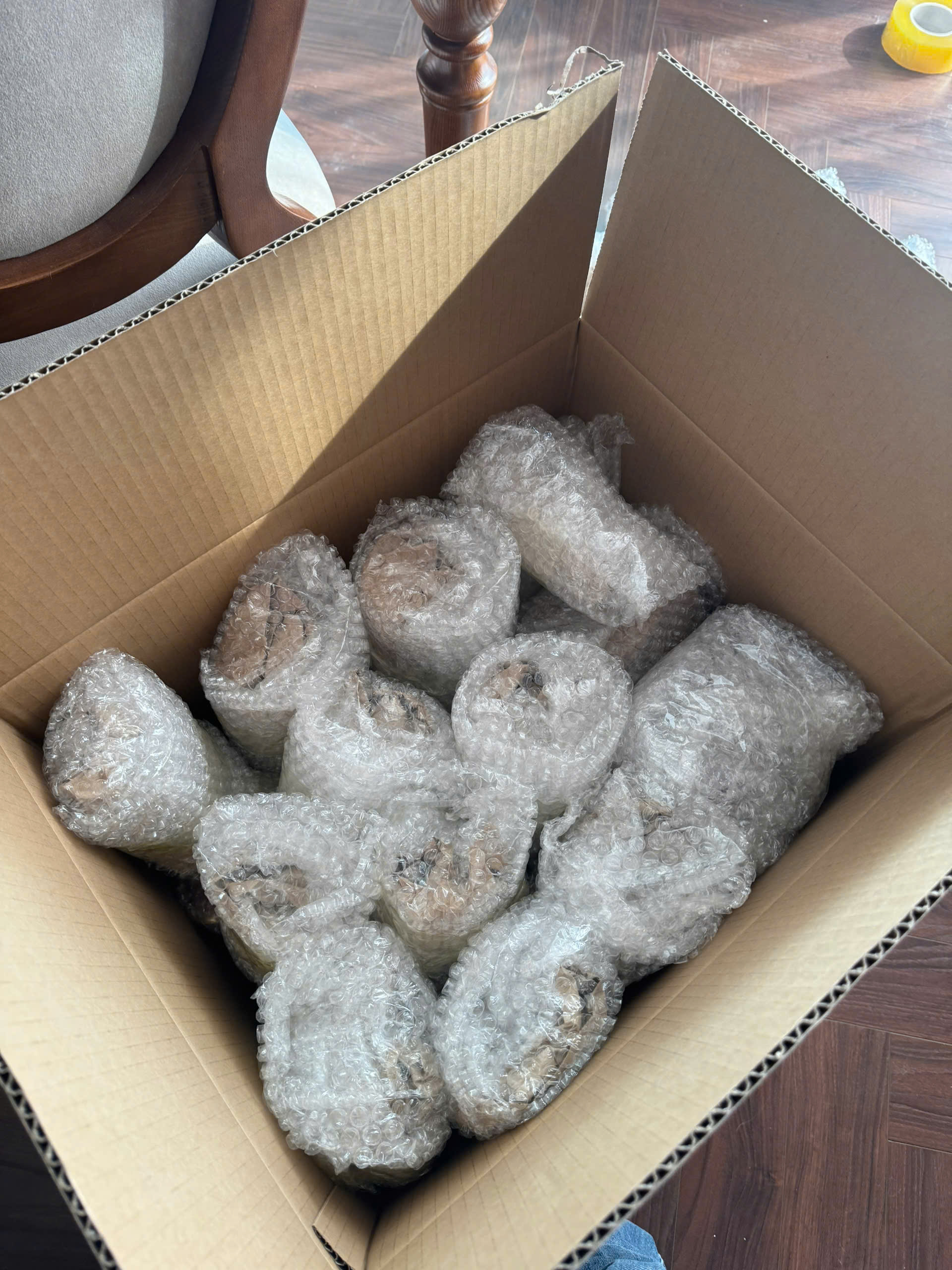 Packing glasses for moving